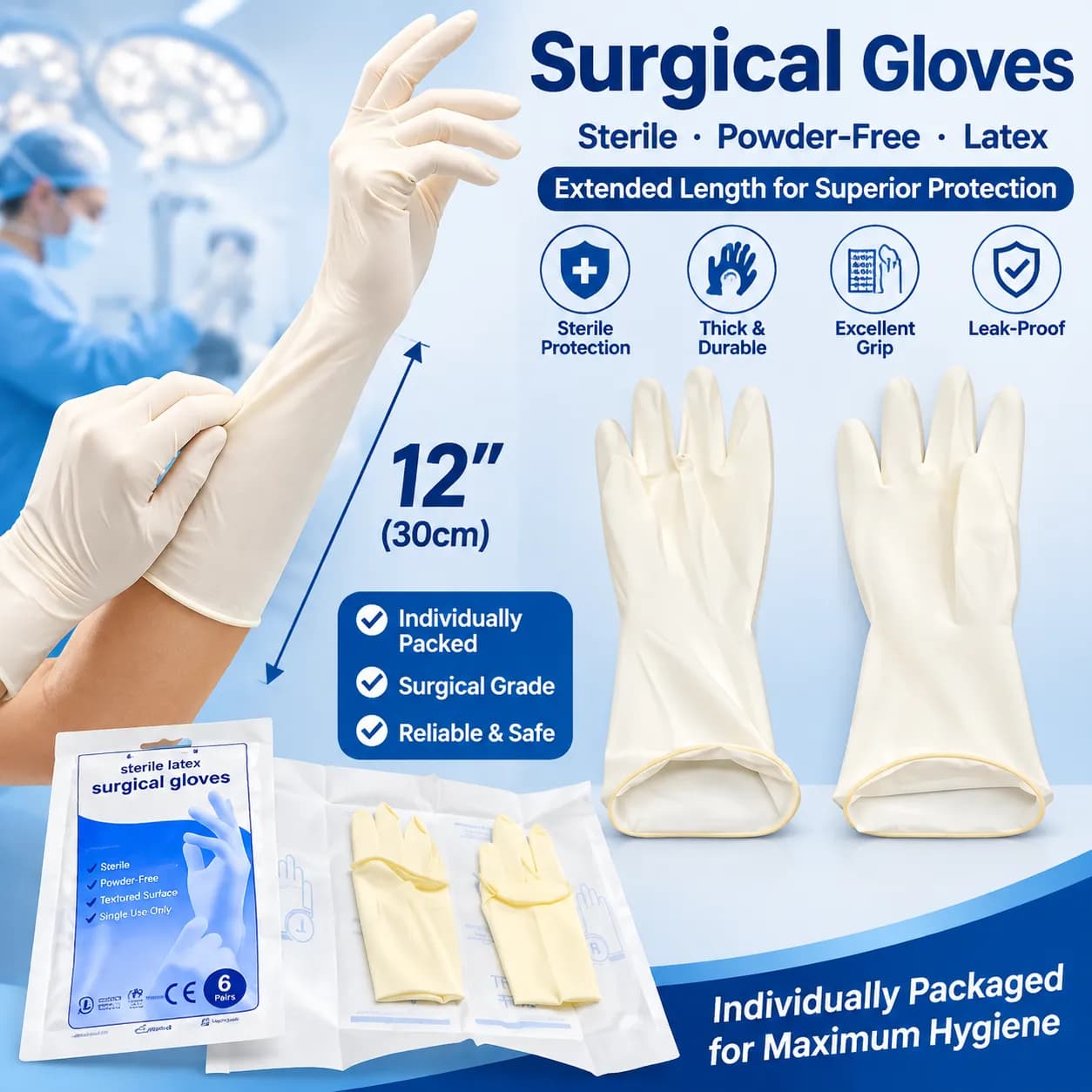 Disposable Latex Gloves – Powdered & Powder-Free, Sterile & Non-Sterile Options