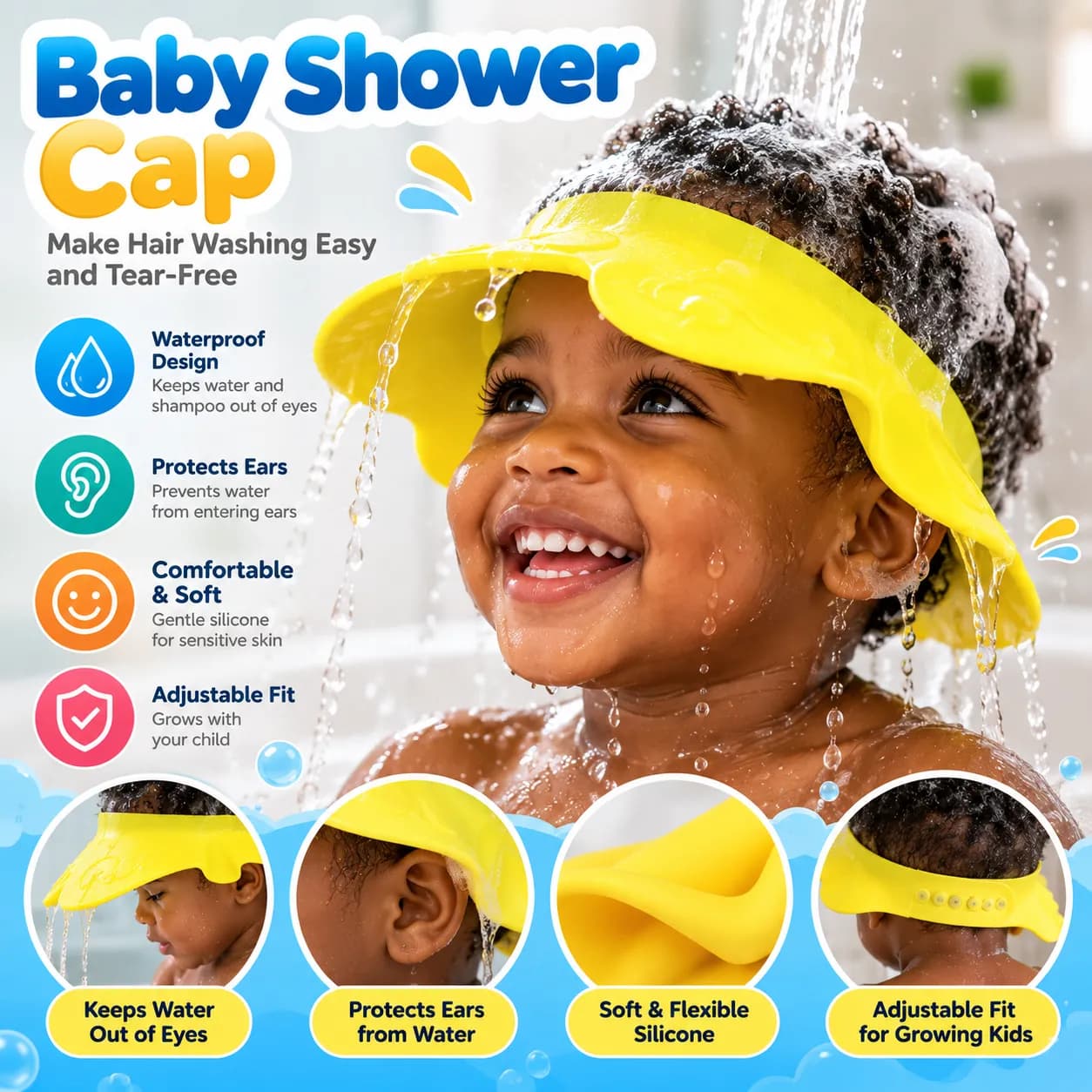 Silicone Frog Shower Cap for Kids & Toddlers — Wholesale & Direct Order