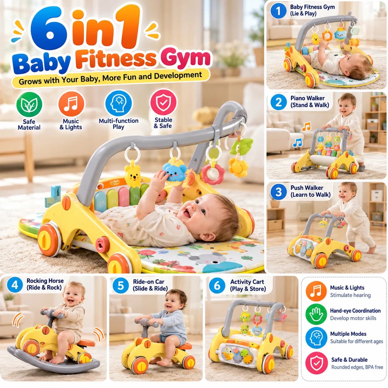 Interactive Musical Plush Toy for Babies – Assorted Animal Designs