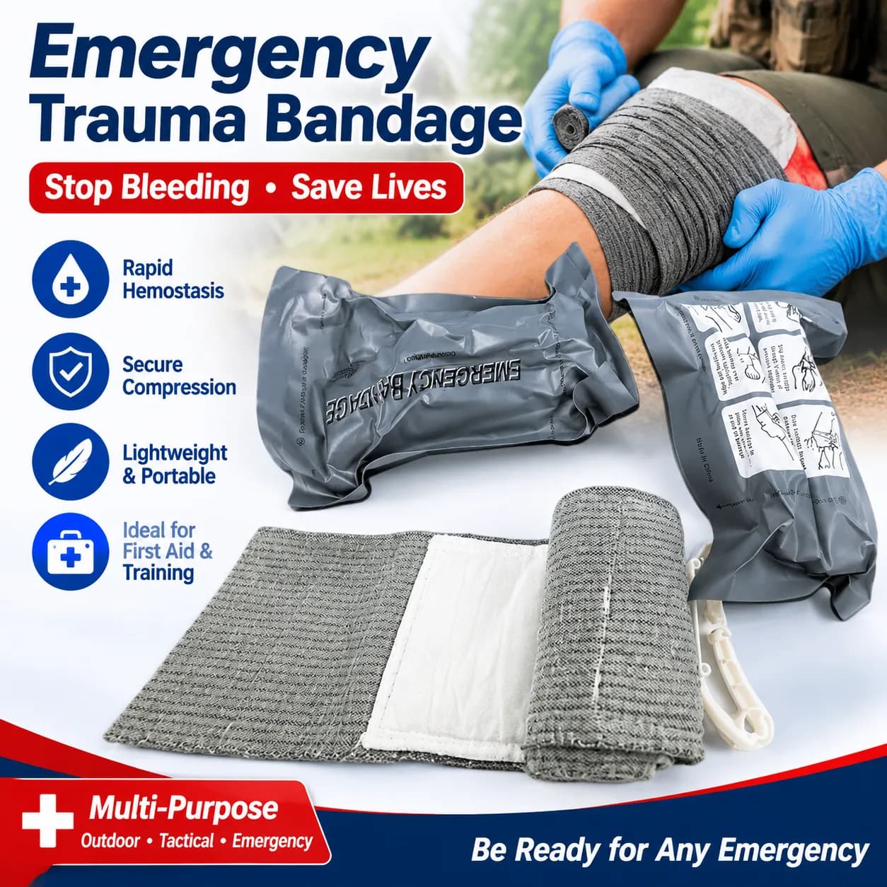 Emergency Trauma Compression Bandage for First Aid Training