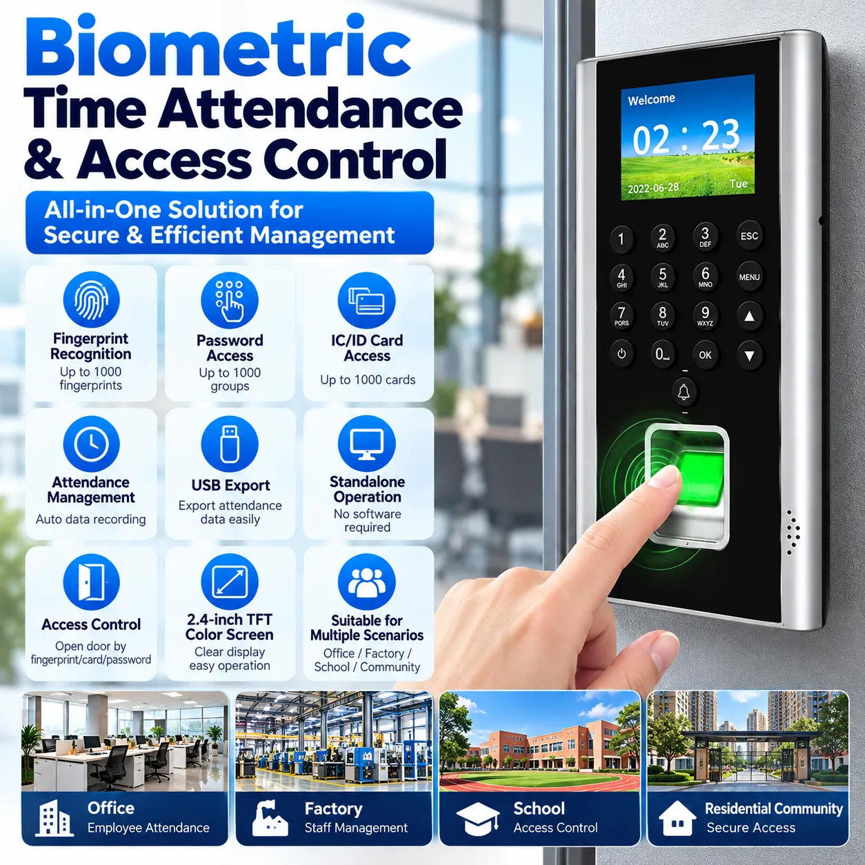 Compact USB Fingerprint Access Control Reader for Wholesale